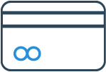 Vektorgrafik einer Kreditkarte mit blauen Konturen